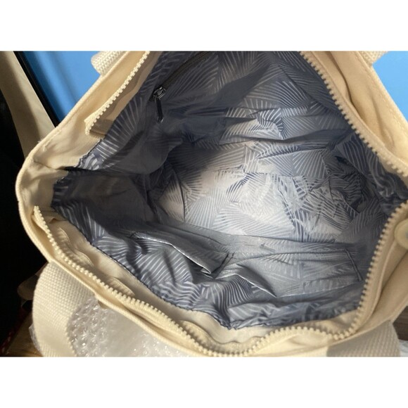 Tote Messenger Bag Shoulder Bag Satchel Canvas White Cream Zipper Compts - Picture 11 of 16